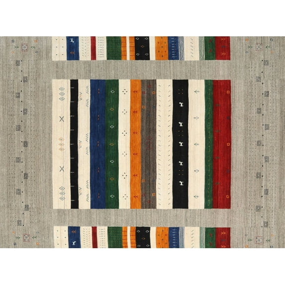 Ahgly Company Indoor Rectangle Contemporary Brown Abstract Area Rugs, 7' x 10'