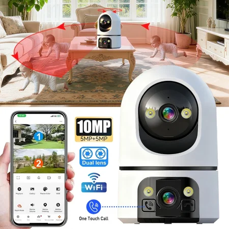 Wifi Security Camera for Baby Monitor Dog Camera w/Motion Detection, 2-Way Audio