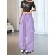 thumbnail image 4 of Pantalones Cargo para Mujer, Pantalones Casuales de Senderismo, Pantalones Holgados Y2K de Cintura Alta con Múltiples Bolsillos Púrpura 4XL, 4 of 8