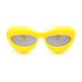 thumbnail image 2 of Girls Kids Size Bubble Thick Bloated Plastic Cat Eye Sunglasses Yellow - Black, 2 of 4