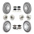 thumbnail image 1 of Transit Auto Front Rear Hub Bearings Assembly Coated Disc Brake Rotors and Semi-Metallic Pads Kit (10Pc) for Car Volkswagen Passat Eos - Left Right Side (Driver Passenger) KBB-112054, 1 of 11