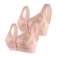 thumbnail image 2 of Fsqjgq Sports Bras for Women Plus Size Front Closure 2 Pack Middle Aged Elderly Wireless Bras Seamless Padded Push Up Nursing Bra Underwear Rose Gold 36, 2 of 4