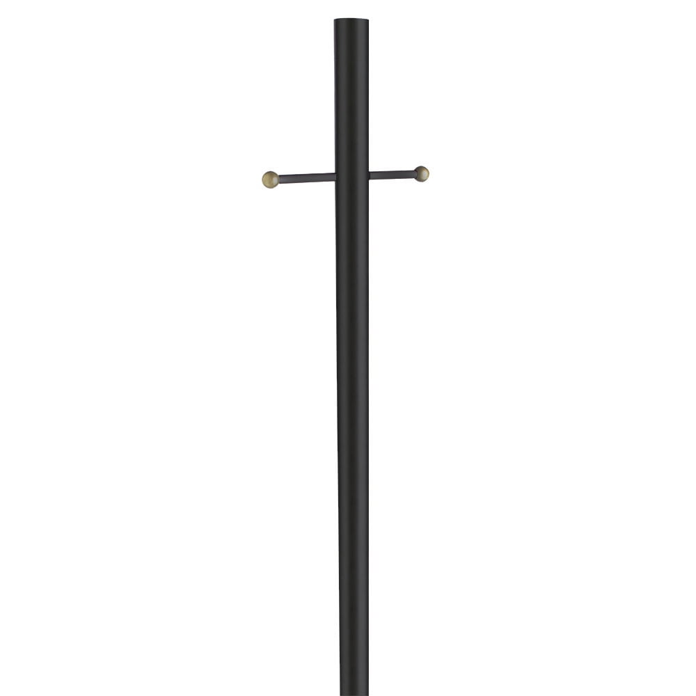 Oak Creek Outdoor Light and Lamp Post Bundle – Plastic Cross Arm and Outlet – Traditional Clear Glass –  for Driveways, Yards, Patios and Porches, Textured Black – Design House, 589853