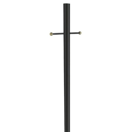 Design House 80" Traditional Weather-Resistant Outdoor Lamp Post with Cross Arm, Black