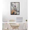 thumbnail image 6 of Kate and Laurel Sylvie Giraffe in New York Framed Metallic Canvas Wall Art by July Art Prints, 23x33 Black, Zoo Animal City Wall Art Decor, 6 of 7