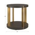 thumbnail image 7 of Weston Home Namsos Gold Finish Metal Dark Brown Faux Shagreen Round End Table, Dark Brown, 7 of 7