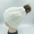thumbnail image 2 of Jalioing Women's Winter Knitted Hat Cute Fashion Knit Cuffed Beanie with Poms Casual Thermal Hat for Cold Weather, 2 of 2