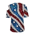 thumbnail image 4 of SELONE Casual Shirts for Women 4 of July Plus Size Short Sleeve Crewneck Cold Shoulder Pride Day Apparel Red White Blue Wear Clothes Gifts Activewear S, 4 of 7