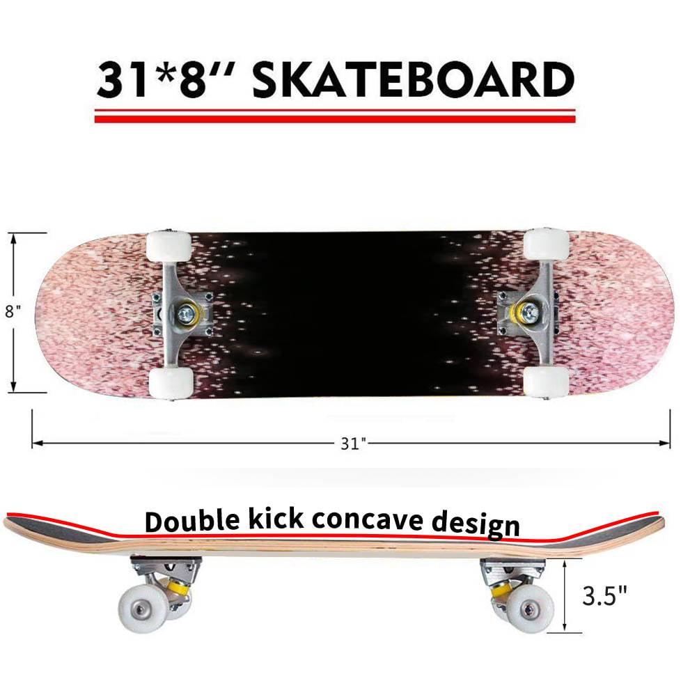 Black festive packaging paper with made of gold and bronze foil Outdoor Skateboard Longboards 31"x8" Pro Complete Skate Board Cruiser - Walmart.com