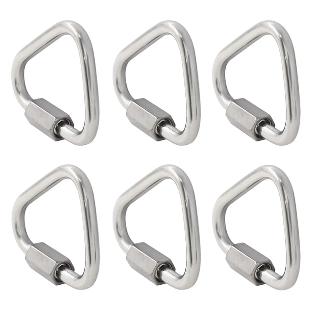 M3.5 Delta Quick Links Triangle 1/8 Inch,6 Pcs 316 Stainless Steel Triangle Locking Quick Connector, Quick Link Chain Heavy Duty Chain Connector - 330lbs Capacity