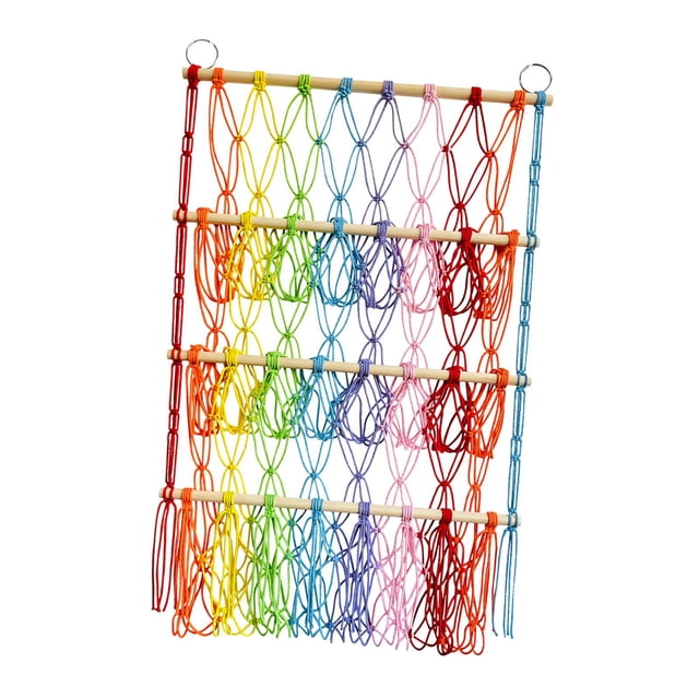 Hamaca de animales de peluche Perfecl Red para juguetes decoración tejida a mano macramé colgante 3 capas 88cmx52cm