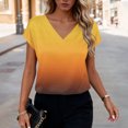 thumbnail image 2 of XYAIXT Short Sleeve T-shirt for Women Fashionable Print V Neck Ladies Blouse Summer Tops Casual Loose, 2 of 6