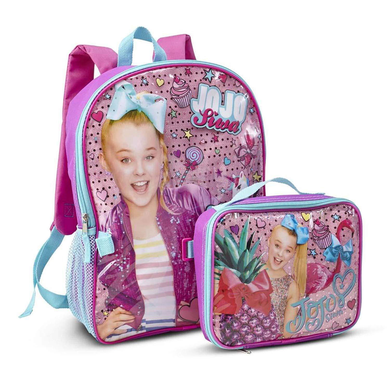JoJo Siwa Girls School Backpack Lunch Box Combo SET