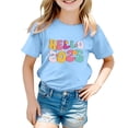 thumbnail image 1 of SXcggal One Chandails à Capuchon pour Filles Imprimé Graphique Lettre Pulls Tops Manches Courtes Décontracté Doux Chandail T-Shirt Mignon Respirant Confortable Tops Filles, 1 of 4