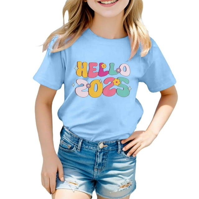 SXcggal One Chandails à Capuchon pour Filles Imprimé Graphique Lettre Pulls Tops Manches Courtes Décontracté Doux Chandail T-Shirt Mignon Respirant Confortable Tops Filles