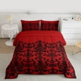 thumbnail image 2 of Manfei Gothic Damask Bedding Comforter Set,Boho Exotic Style Twin Comforter Sets,Black Red Bedding Set For Boys Girls,Luxury Bedroom Decor Reversible,2 Pieces, 2 of 8