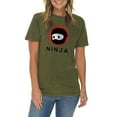 thumbnail image 3 of Ninja Logo Embroidered Unisex Lane Seven Ring Spun Cotton Vintage Short Sleeve Crewneck Tee Shirt - Vintage Olive XL, 3 of 4