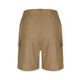 thumbnail image 6 of RYDCOT Mens Cotton Linen Shorts Casual Elastic Waist Drawstring Lightweight Summer Beach Cargo Shorts Khaki, 6 of 7