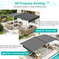thumbnail image 5 of AECOJOY 13x10 ft. Free Standing Retractable Awning - Dual Side Patio Awnings Manual Sun Shade - Dark Grey, 5 of 9