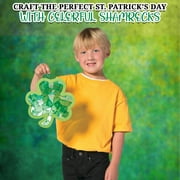 Shamrock Ornament Craft Kit, Craft Kits, Tissue Paper Crafts, Hanging Decor Craft Kits, St. Patrick's Day, 12 Pieces, Green