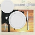 thumbnail image 3 of Ambesonne Sloth Place Mats Set of 4, Sunset View Exotic Fauna, Standard Size, Peach Black Yellow, 3 of 6