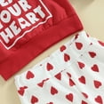 thumbnail image 6 of Bagilaanoe 2Pcs Baby Girl Valentine's Day Clothing Sets Toddler Letter Print Long Sleeve T-shirt Tops + Flare Trousers 6M 12M 18M 24M 3T Kids Pants Set, 6 of 8