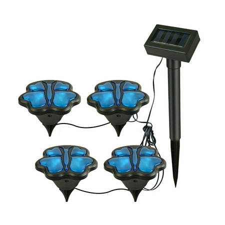 

Butterfly Solar Lights Outdoor Ground Lights Butterfly Fairy Lights Animal Solar Garden Lights Decorative for Landscape Path Patio Yard Walkway（1set，blue）