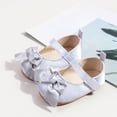 thumbnail image 2 of Quealent Baby Girls Mary Jane Shoes First Walker Cirb Dress Shoes with Bownot Non Slip Soft Sole PU Leather Toddler Gray for Size 5, 2 of 9