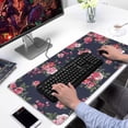thumbnail image 2 of Long Mouse Pads for Desk,Pioneer Flower Floral Print Pattern Desk Mats on Top Of Desks, Desk Mouse Pad Extra Large with 3mm Non-Slip Base and Stitched Edge for Gaming,Office,Work,Home 31.5"x15.7", 2 of 6
