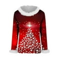 thumbnail image 4 of Craaazy Women's Fashionable Christmas Printed Casual Long Sleeved Round Neck Winter Warm Pullover Tops Gifts, 4 of 6