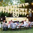 thumbnail image 6 of AYUQI 60th Birthday Decorations, Sand White Gold Happy 60th Birthday Banner with Balloons, Men Women 60 Years Old Birthday Backdrop Yard Signs Sixty Birthday Decor Supplies, 6 of 7