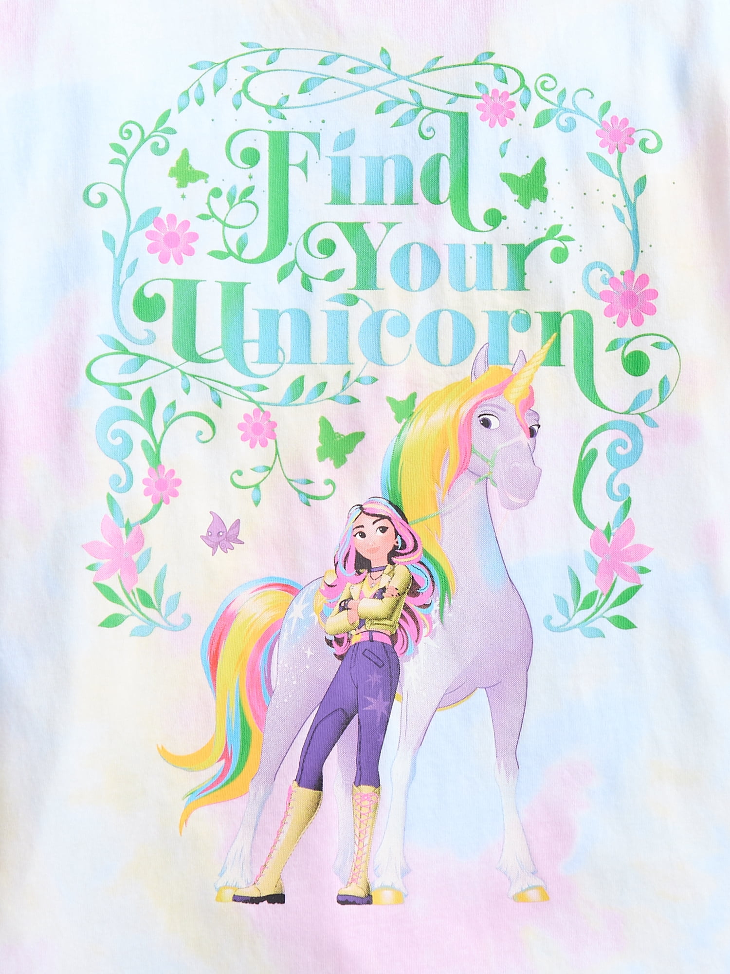 Netflix Unicorn Academy Girls' Graphic Tee with Short Sleeves, Sizes 4-16