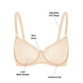 thumbnail image 5 of Wingslove Women's Sexy 1/2 Cup Lace Bra Balconette Mesh Underwired Demi Shelf Bra Unlined See Through Bralette,Beige 36C, 5 of 8