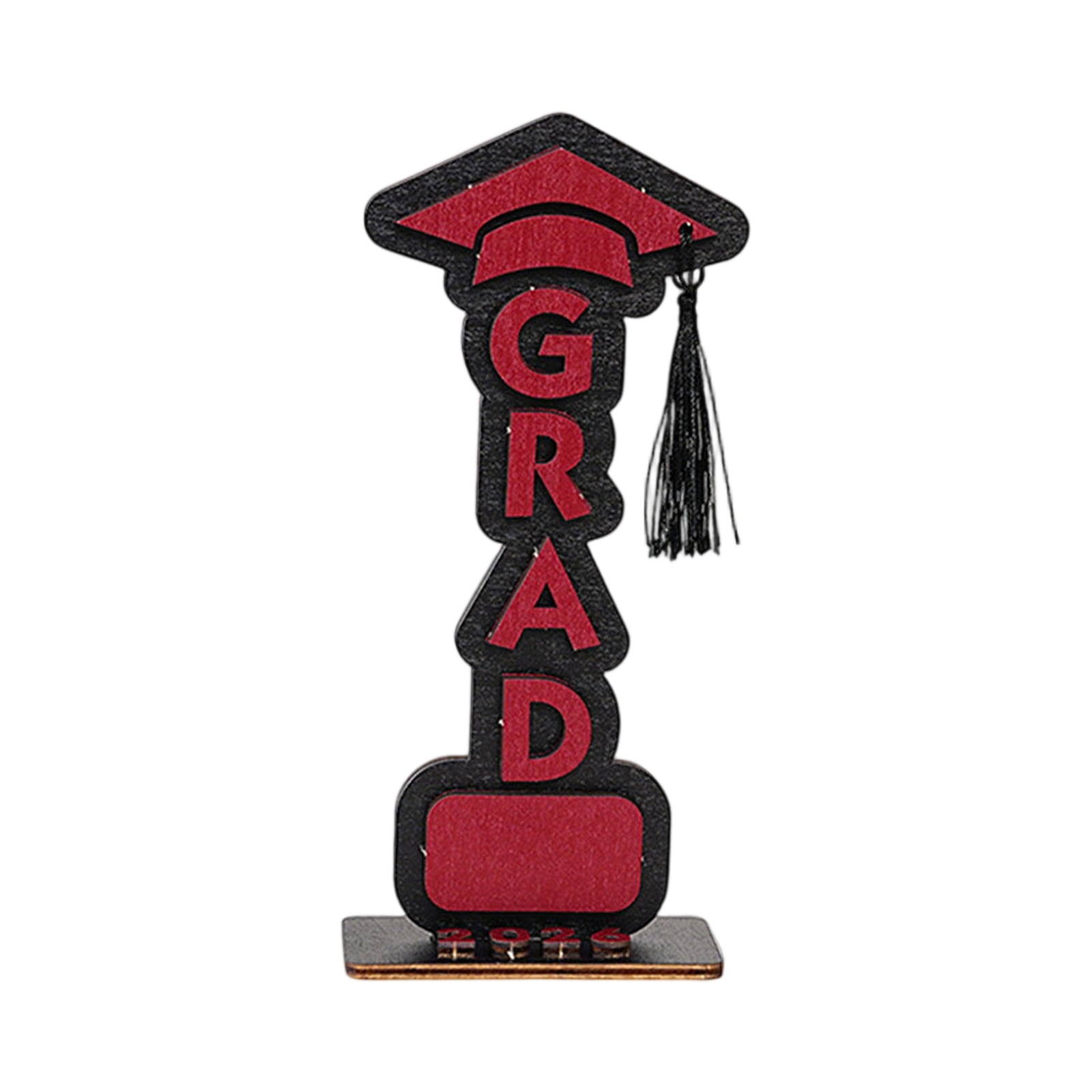 6PCS Graduation Decorations 2026 Wooden Grad Tabletop Sign 8.8in Graduation Party Decor, 3D Grad Display with Cap Graduation Season Table Centerpiece Keepsake