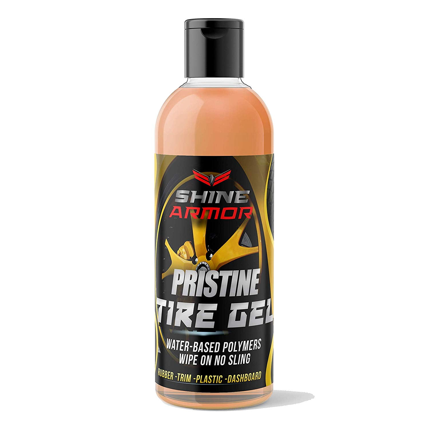 Shine Armor Pristine Tire Shine Dressing & Cleaner Gel, No Sling Formula, 4 oz