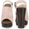 thumbnail image 2 of BLISSFUL STEP Women's Slingback Platform Chunky Heel Sandals Dust Pink (Size 6.5), 2 of 6