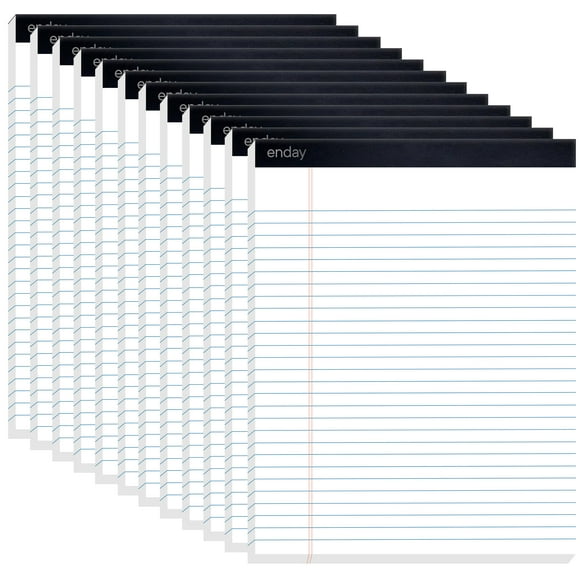 Legal Pads Enday, 21,6 x 27,9 cm (paquete de 12), 50 hojas por bloc