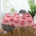 thumbnail image 6 of GZHJMY Valentine's Day Heart Bows Tablecloth, Rectangle Waterproof Washable Polyester Table Cover for Picnic Dinner Holiday Party Decor, 60 x 90 Inch, 6 of 7