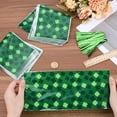 thumbnail image 3 of 100 bolsas de regalo para el Día de San Patricio con forma de trébol de cuatro hojas, de plástico verde irlandés, para celofán, dulces, galletas y lazos verdes., 3 of 6