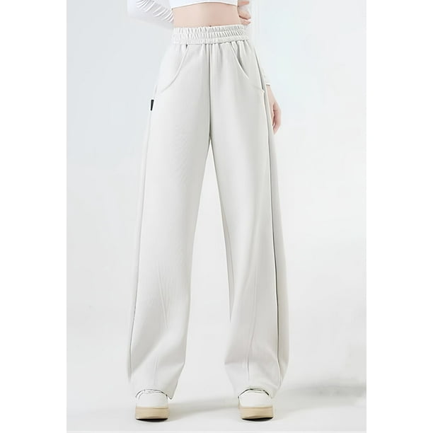 Pantalones deportivos de mujer, pantalones largos de entrenamiento de algodón, pantalones de chándal, cintura alta