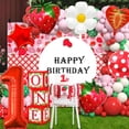 thumbnail image 2 of Set de globos con forma de fresa Corabsar para niña, primer cumpleaños, 40 cm, color rojo, 2 of 7