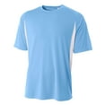 thumbnail image 2 of A4 Men's Cooling Performance Color Block Short Sleeve Tee, Light Blue/White, Medium, 2 of 2