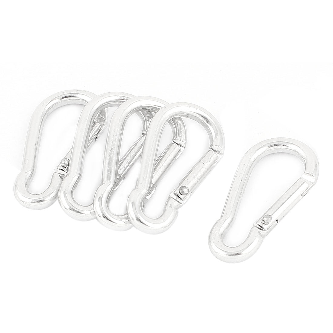 20Pcs Silver Aluminum Spring Carabiner Snap Hook Hanger Keychain Hiking Hot 