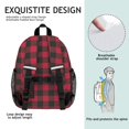thumbnail image 5 of Red and Black Checkered Pattern Backpack for School, Cute School Bag with Adjustable Shoulder Straps and Padded Back, 15"x11.42"x5.5", 5 of 5