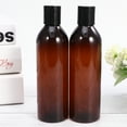 thumbnail image 4 of 6 frascos de viaje de 250 ml con tapa a presión, envase cosmético portátil vacío para champú o loción (frasco marrón y tapa negra)., 4 of 8