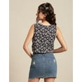 thumbnail image 3 of Moomaya Womens Printed Sleeveless Cotton Short Top, Round Neck Blouse Crop Top, Buttoned Back, 3 of 8
