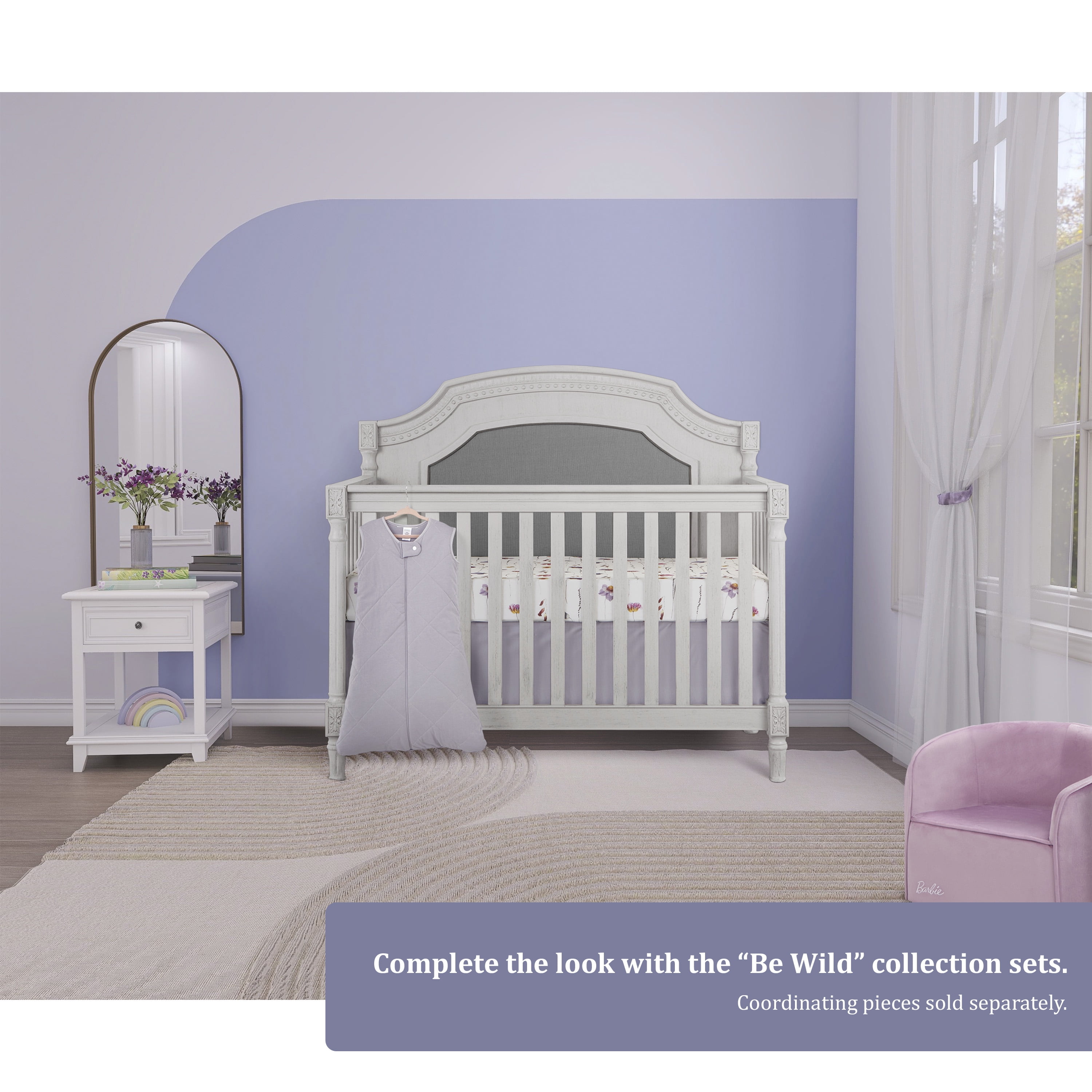 Evolur Be Wild Collection ( 2pc Sheet Set ), Dusty Light Purple & Flower Print