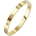 thumbnail image 2 of Classical Plain Stainless Steel Cubic Zircon Filled Bangle Bracelet, 2 of 2