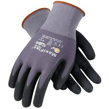 

PIP MaxiFlex Ultimate 34-874T Grey/Black Small Nylon Work Gloves - Nitrile/Nitrile Foam Palm & Fingers Coating - 8.1 in Length - 34-874T/S [PRICE is per DOZEN]