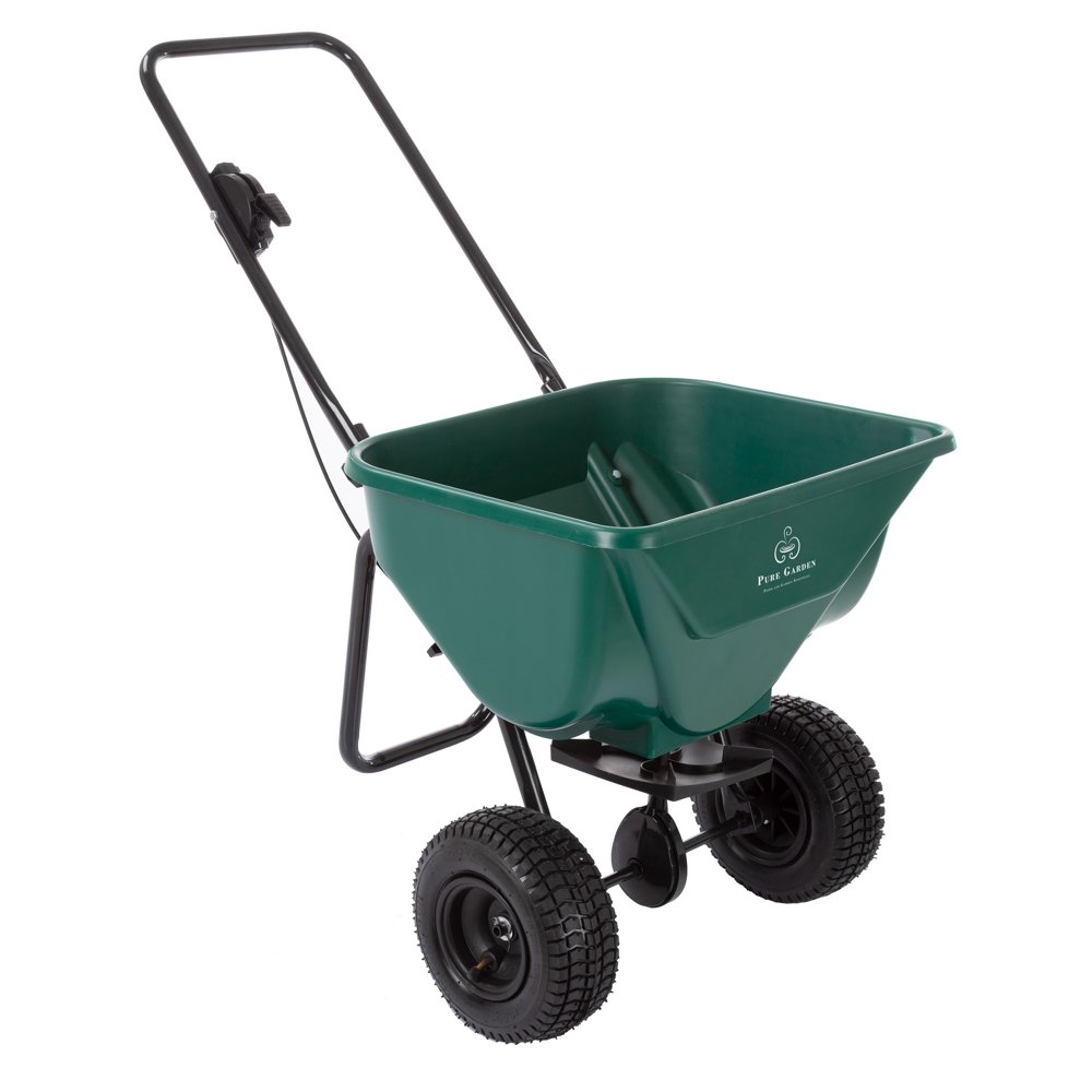 Lawn and Garden Spreader 66 Pound Capacity Walk Behind Rotary